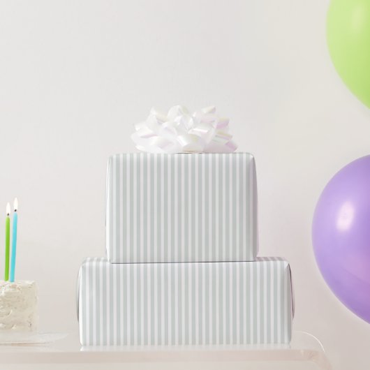 Chic Mint Weiße Streifen Geburtstag Geschenkpapier (Partygeschenke)
