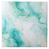 Chic Mint White Gold Brautparty Fliese (Vorderseite)