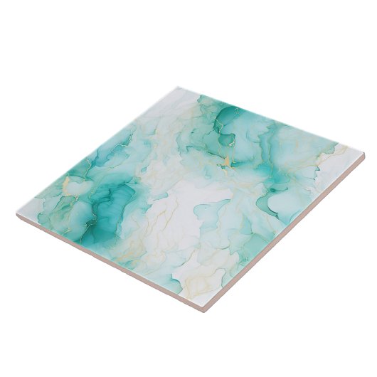 Chic Mint White Gold Brautparty Fliese (Seite)