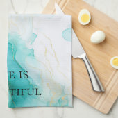 Chic Mint White Gold Brautparty Geschirrtuch (Viertel Falte)