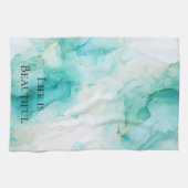 Chic Mint White Gold Brautparty Geschirrtuch (Horizontal)