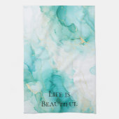 Chic Mint White Gold Brautparty Geschirrtuch (Vertikal)