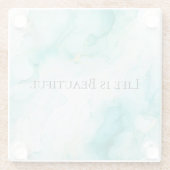 Chic Mint White Gold Brautparty Glasuntersetzer (Rückseite)