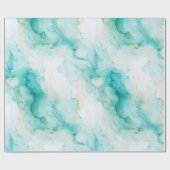 Chic Mint White Gold Geburtstag Geschenkpapier (Flach)