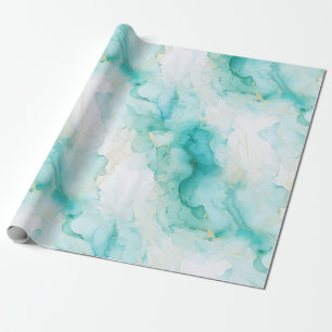Chic Mint White Gold Geburtstag Geschenkpapier