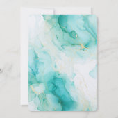 Chic Mint White Gold Marmor Brautparty Einladung (Rückseite)