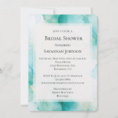 Chic Mint White Gold Marmor Brautparty Einladung (Vorderseite)