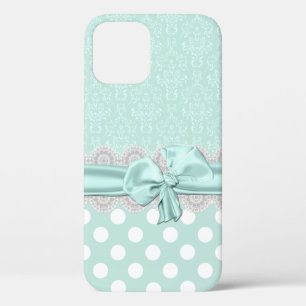 Chic Mintgrün Damast iPhone Case-Mate iPhone Hülle