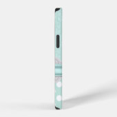 Chic Mintgrün Damast iPhone Hülle (Rechte Seite)