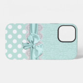 Chic Mintgrün Damast iPhone Hülle (Rückseite (Horizontal))