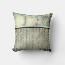 Chic Minty Green Marble Harlequin Kissen