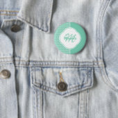 Chic Minze Green Hahnentrittmuster mit Monogramm u Button (Beispiel)