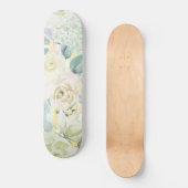 Chic Minze grün gelb blaue Aquarellblume Skateboard (Vorderseite)