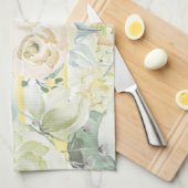 Chic Minze grün gelb blaue Wasserfarbe Blüte Geschirrtuch (Viertel Falte)