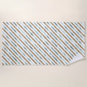 Chic Minze White Gold Glitzer Streifen Strandtuch (Vorderseite)