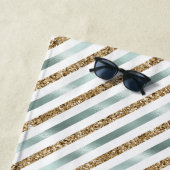 Chic Minze White Gold Glitzer Streifen Strandtuch (Beispiel)