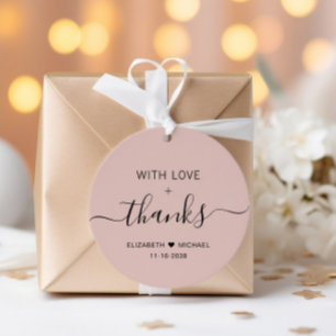 Chic mit Liebe rot pink Hochzeit Danke Geschenkanhänger