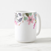 Chic Mit Monogramm botanisches Muster Kaffeetasse (VorderseiteRechts)