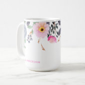Chic Mit Monogramm botanisches Muster Kaffeetasse (Vorderseite Links)