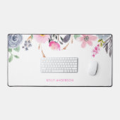 Chic Mit Monogramm botanisches Muster Schreibtischunterlage (Tastatur & Maus)