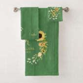 Chic mit Monogramm erste moderne Bauernhaus grün Badhandtuch Set (Insitu)