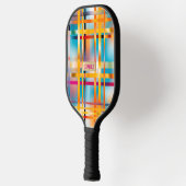 Chic Mit Monogramm farbenfroh Kariert Pickleball Schläger (Links)