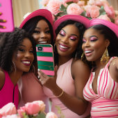 Chic Mit Monogramm, fett rosa & grün, goldgestreif Case-Mate iPhone Hülle