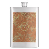 Chic Mit Monogramm Gold Sparkle Flachmann (Vorderseite)