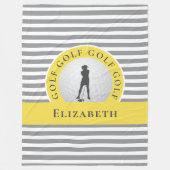 Chic Mit Monogramm Golfer Gray Streifen für sie Fleecedecke (Vorderseite)