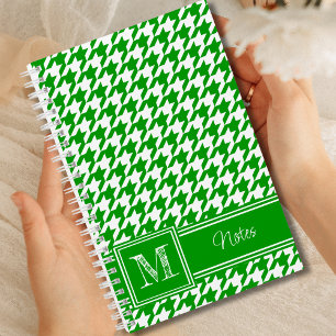 Chic Mit Monogramm Green Hahnentrittmuster Bullet Notizblock