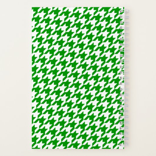 Chic Mit Monogramm Green Hahnentrittmuster Bullet Notizblock (Rückseite)