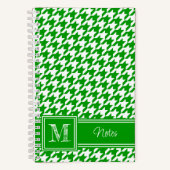 Chic Mit Monogramm Green Hahnentrittmuster Bullet Notizblock (Vorderseite)