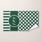 Chic Mit Monogramm Green Polka Dot Badhandtuch Set (Handtuch)