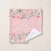 Chic mit Monogramm gürtelrosa Blumenkohl individue Badhandtuch Set (Waschlappen)