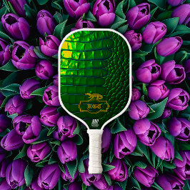 Chic Mit Monogramm Iridescent Green Pickleball Schläger