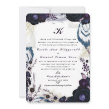 Chic Mit Monogramm Lila Blumenwinters Wedding