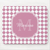 Chic Mit Monogramm Name Rose Pink überprüft Mousepad (Vorne)