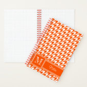 Chic Mit Monogramm Orange Hahnentrittmuster Bullet Notizblock (Innen)