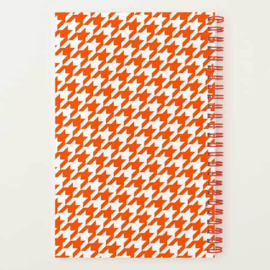 Chic Mit Monogramm Orange Hahnentrittmuster Bullet Notizblock (Rückseite)