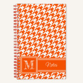 Chic Mit Monogramm Orange Hahnentrittmuster Bullet Notizblock (Vorderseite)