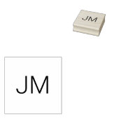 Chic Mit Monogramm Oversials Initials Wood Gummistempel (Stempel)