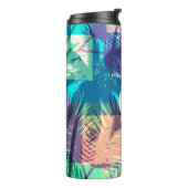 Chic Mit Monogramm Palm Tree Collage Thermosbecher (Nach links gedreht)
