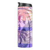 Chic Mit Monogramm Palm Tree Collage Thermosbecher (Nach rechts gedreht)