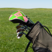 Chic Mit Monogramm Pink & Green Raute Golf Headcover (In SItu)