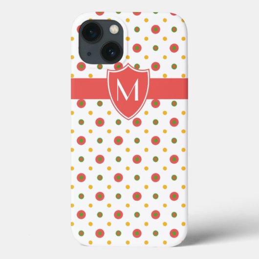 Chic Mit Monogramm Red auf White Polka Dots iPad C Case-Mate iPhone Hülle (Rückseite)