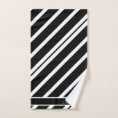 Chic Mit Monogramm Schwarz-weißer Streifen Badhandtuch Set (Handtuch)