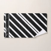 Chic Mit Monogramm Schwarz-weißer Streifen Badhandtuch Set (Handtuch)