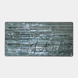 Chic Mit Monogramm, silberglänzende Schreibtischma Schreibtischunterlage