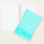 Chic Mit Monogramm Turquoise Hahnentrittmuster Bul Notizblock (Innen)