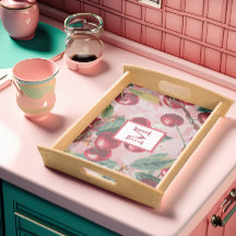 Chic Mit Monogramm Vintag Cheery Cherry Bomb Pink